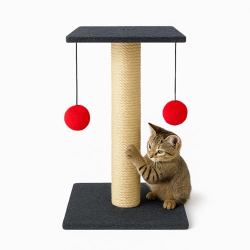 BOXFAN Arranhador Torre para Gatos Pet com Poste de Sisal e Brinquedo com Bolinha Ideal para Entrete