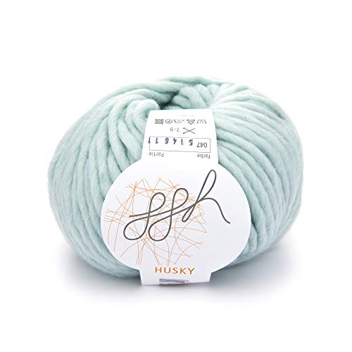 ggh Husky Schurwolle Mischung 50g, Dicke Wolle zum Stricken oder Häkeln, Farbe 047 - Mint – Bild 4