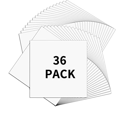 Image of Matte White Permanent Vinyl IModeur (12 inch x 12 inch) 36 Pack Permanent Vinyl Bundle for Silhouette, Cameo Cutters, Signs, Scrapbooking, Craft Die Cutters,Cups