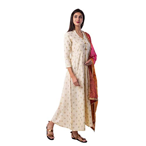 Riwa Supima Cotton White Kurta with Palazzo Set