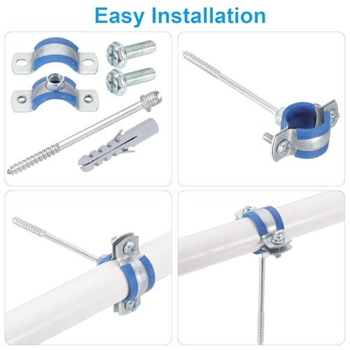 Collier de serrage 74-80mm avec tube d'extension pour fixation stable murale - 5