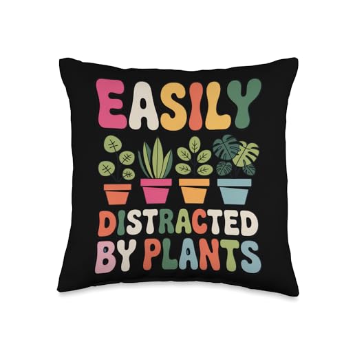 Easily Distracted by Plants Nature Lover Green Thumb Fun Throw