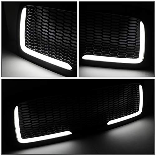 Dna Motoring Grf-Lb-006-Mbk-1 Honeycomb Mesh Front Bumper Grille Grill W/ Led Drl Compatible With 02-05 Ram 1500 / 03-05 Ram 2500 3500, Matte Black #TOP3