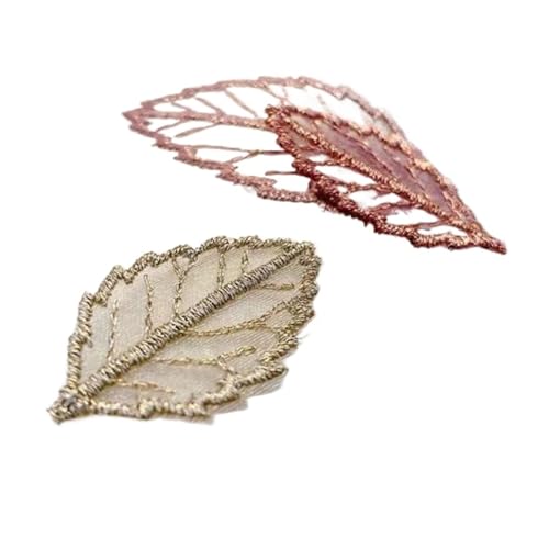 Appliques de dentelle brodées 3D vertes 20x38mm pour couture et customisation