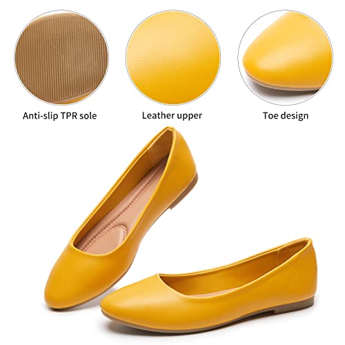 Image of Hash Bubbie Women's Flats Shoes Ballet Flats Dress Shoes Comfortable PU Leather Slip on Shoes for Women