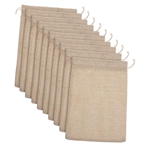 Yardenfun 10個粗麻巾着袋 大容量 厚手お土産用小袋 ジュエリーやお菓子の収納に 誕生日 結婚式 パーティー用 バッグ