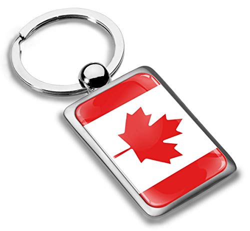 Skino 3D Metal Canadá Bandera Nacional Canadiense Llavero Llavero Regalo Hombres Mujeres Llavero Gift Box KK 226