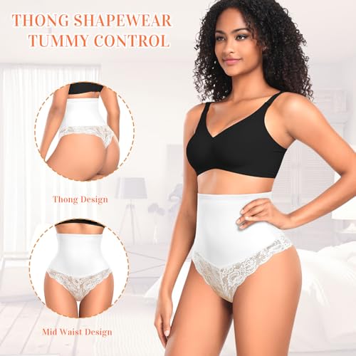 Image of Werena Thong Shapewear for Women Mid High Waisted Shaper Panties Girdle