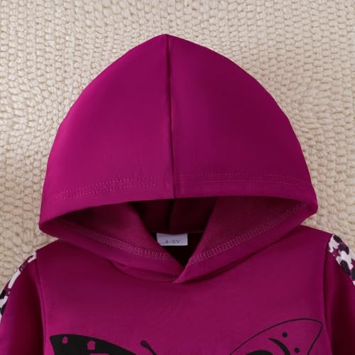 Image of Girls Clothes Fall Winter Toddler Outfits Leopard-print Hoodie Sweatshirt + Sweatpants 2 Piece Set 4-12 Years