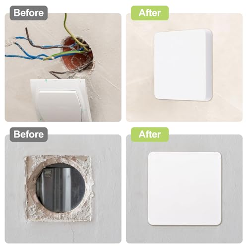 Plaques murales vierges plastique blanc 60x60 cache interrupteur sans vis - 7