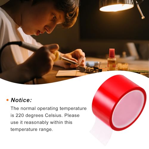 Image of HARFINGTON 2 Rolls Heat Tape High Temperature Heat Resistant Tape 50mmx33m(108ft) Sublimation Thermal Heat Transfer Tape for Sublimation Press No Residue, Red