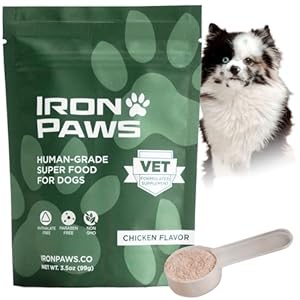 Human-Grade Superfood For Dogs, Premium Greens Powder Supplement For Dental Health, Longevity, Hip & Joint, Gut Health, Allergies, Immune Support, Skin & Coat – 3.5 oz Nutrient Dense Formula