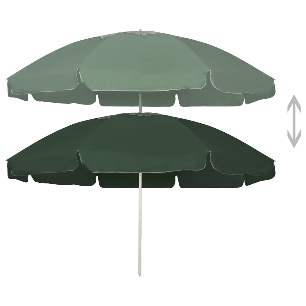 vidaXL Ombrellone da Spiaggia Verde 240 cm