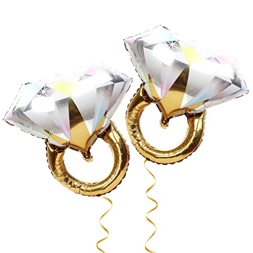 2 globos de anillo de diamante, globos de anillo de diamante, decoraciones de compromiso, aniversario, despedida de soltera, romántica, boda, decoración de fiesta de compromiso