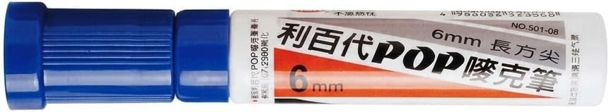 LIBERTY 907-06-L Blue POP Marker, 6mm Chisel Tip
