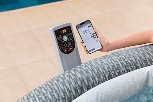 Bild 3 - Bestway Lay-Z-SPA Energiespar-Whirlpool Bali AirJet, Ø196x71cm, 6 Personen, Heizung, Frostwächter, 140 AirJet-Düsen, App-Steuerung, UltraFit-Pumpeneinheit, Thermo-Abdeckung, Rattan, GS-Zertifiziert