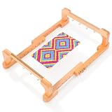 BAODBF Perlenwebrahmen Holz Verstellbar Perlenwebstuhl Fuer Armbaender