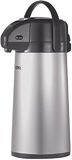 Thermos Glass Vacuum Insulated 2 Quart Pump Pot, Metallic Gray