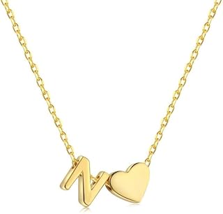 سلسلة رائعة بدلاية على شكل قلب صغير وحرف أبجدي مثالية كهدية للبنات والنساء ومجوهرات عصرية للزوجين