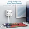 Aochxin Adattatore Presa Inglese, 6 in 1 Adattatore Inglese Italiano con 4 USB, per Regno Unito, lrlanda, Malesia, Singapore, Hong Kong, Adattatore Prese Inglese 3680W, Spina da Viaggio (Tipo G)