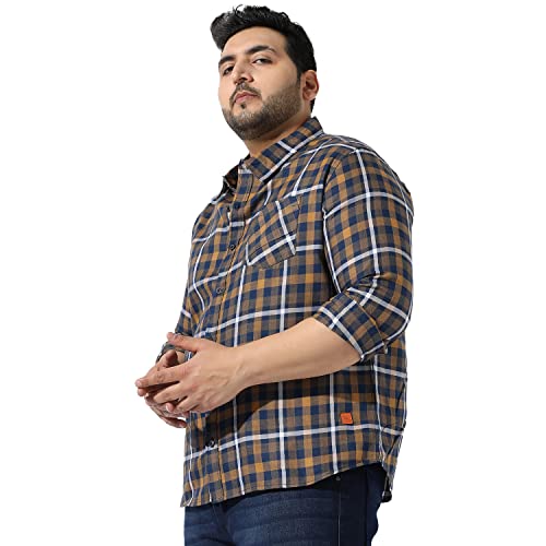 Image of Instafab Plus Men's Button Up Regular Fit Shirt for Casual Wear Modern Clothing Shirt Crafted with Regular Sleeve, Comfort Fit & High-Performance for Everyday Wear