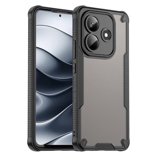 Bihizei Funda para Xiaomi Redmi Note 14 5G, Tecnología Híbrida TPU+PC Antigolpes Bumper, Protectora Carcasa Trasera Translúcida, [Protección Lente Cámara] [Protección Militar], Antihuellas, Negro