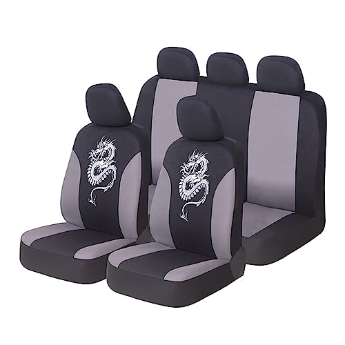 Housses de siège avant universelles auto gris respirant pour protection intérieur voiture 9PCS