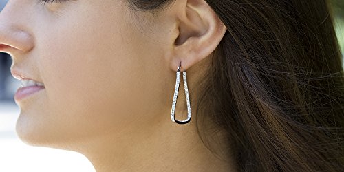 Devin Rose Wavy Oval 40mm Hoop Earrings for Women made with Faceted Crystals4