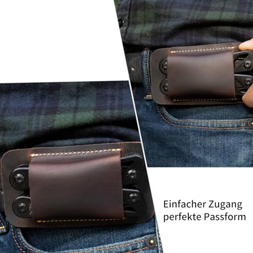 HAFRILY 1 Stück Leder EDC Messerscheide Leder für EDC Messertasche für Gürtel Multifunktionswerkzeug Faltmesser Halterung Schutzhülle