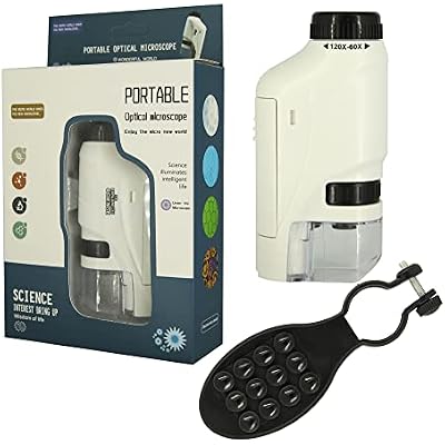 Portable 60X-120X Optical Microscope with LED Light Birthday Gift for Primary and Secondary School Students