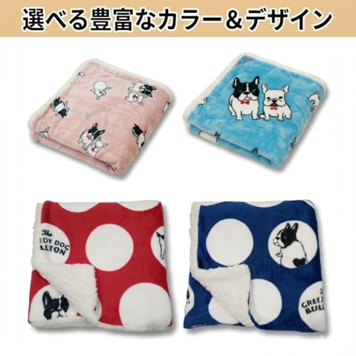 MATCHA MELON WORKS ペット用 ブランケット あったか 冬用 100×75cm フランネル×シープボア ふわふわ 毛布 犬 猫 保温 洗える 軽量 多用途 ソファ 車内 ケージ用 可愛いデザイン【カラー展開あり】 (レッド（水玉）) [並行輸入品] [1]