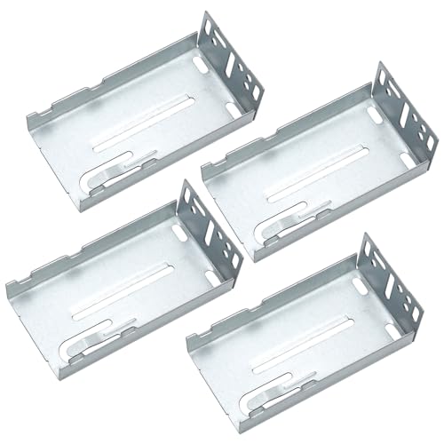 4pcs Rear Mounting Bracket for Drawer Slide, Cabinet Drawer Bracket Drawer Rail Guide Mount Brackets Drawer Track Back Plate for Frames Cabinets for 1.77 Inch-Wide Drawer Side Track Slides