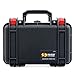 Pelican Protector 1170 Case by ColorCase - Black - Small Size Waterproof Case with Pick & Pluck Foam & Convoluted Lid Foam - Red Handles & Latches