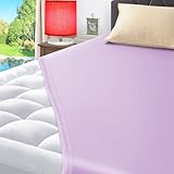 ELEMUSE Purple Queen Pengucool™ Dual Layer Mattress Pad Cover, Cooling Fitted Sheet Plus Soft Mattress Topper for Hot Sleepers, Supportive Pillowtop Mattress Protector with Sorona® Filling