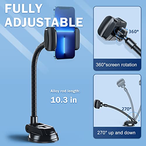 Xuenair Wall Phone Holder, Mirror Phone Holder Mount Stand,Reusable Suction Cup Phone Holder For Bathroom Wall Kitchen Car Compatible With All Phones For Tiktok Youtube Make Up #TOP2
