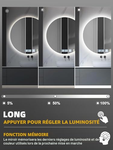 Miroir salle de bain LED rond 60 cm – Zhongshan Hongxiang
