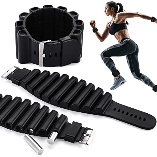 Tobwolf 1 Pair 2Lb Adjustable Silicone Weight Bracelets (1Lb Each), Waterproof Silicone Wrist Ankle Weights For Strength Training, Built-In Removable Metal Steel, Wearable Weight Bearing Bangles #TOP17