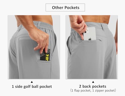 Image of TBMPOY Men's Golf Shorts Lightweight 5 Pockets Casual Dress Stretch Elastic Waist Quick Dry Flat Front Travel Shorts