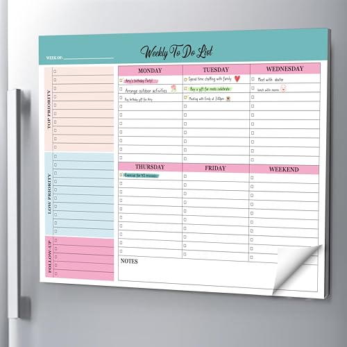 Weekly Planner Notepad – Magnetic Undated Weekly Calendar & To