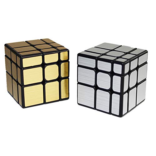 OJIN MoYu MOFANGJIAOSHI Cubing Classroom MFJS Specchio S Cube Set Mirror Block 3x3 Speed Cube Bundle Puzzle Dorato e Argento Confezione da 2