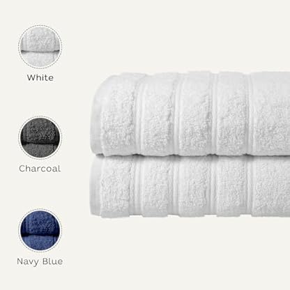Briarwood Home Hochwertiges 2-teiliges Handtuch-Set aus Baumwolle, extra saugfähig, ultraweich, 500 g/m², Weiß – Bild 8