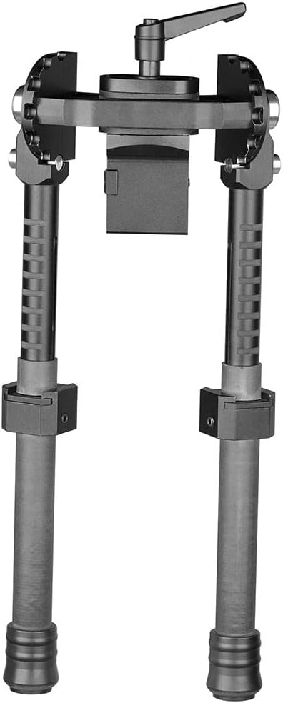 Tactical Carbon Fiber Swivel Bipod Heavy Duty Wide Stance Rifle Bipod Adjustable for Long Range Hunting and Shooting