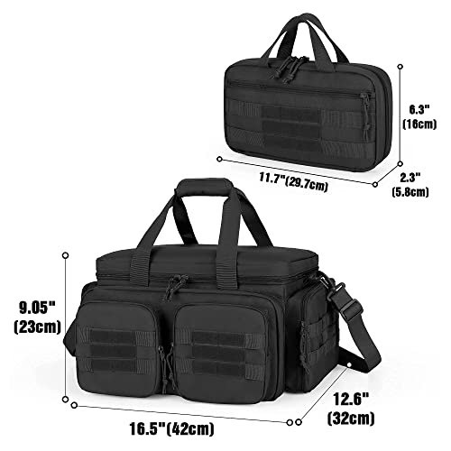 Dsleaf Tactical Gun Range Bag With Pistol Magazine Storage Bag For 5 Handguns And 22 Magazines, Black #TOP1