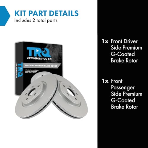 TRQ Front Brake Rotor Set G Coated Vented Compatible with 2017-2020 Jaguar F-Pace 2018-2020 Land Rover Range Rover Velar by TRQ - Image 2
