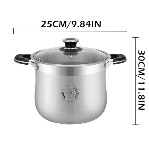 Vivicreate 18.5 Quart Stainless Steel Stock Pot with Lid Large Induction Cooking Pot for Pasta Soup Boiling Stew with Measurement Marks and Handles by vivicreate - Image 2