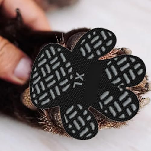 Anti-Rutsch Pfotenschutz für Hunde 4 Stücke,Selbstklebende Silikon-Gel Beständig rutschfest Traktion Hund Schuhe Hundeschuhe Hundesocken Ersetzen XXL (Schwarz, M)