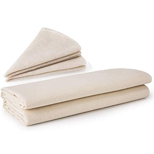 Cheesecloth,100% Unbleached Cotton Fabric,Reusable,Ultra Fine Cheesecloth For Cooking, Nut Milk Bag,Strainer, Baking, Hallowmas Decorations (Cheese Cloth Grade 90 3 Yards And 2Pcs 10" Cooking Steamer） #TOP14