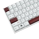 Womier Japanese Double Shot PBT Cherry Profile Keycaps - Minimalist Dye Sub Keycaps for Fullsize Machine Keyboard (172 Keys)