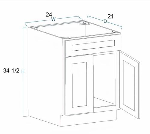 Bathroom Vanity Sink Base Ready-to-Assemble Bathroom Cabinet 24\"/30\'/36\" Width (Vanity Base in White Shaker, 24 inch)