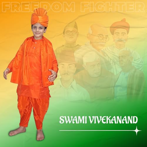 Image of Kaku Fancy Dresses National Heros Freedom Fighters Costumes for Boys & Girls | Independence Day Republic Day Fancy Dress for Schools Plays & Competition | Role Play Politician Costume For Kids